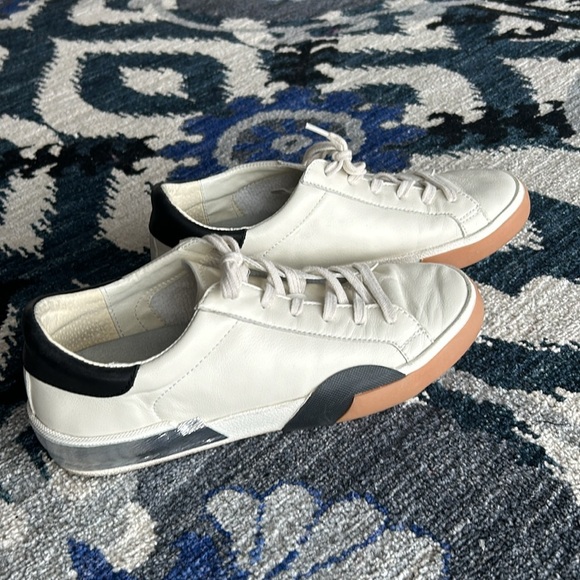 DOLCE VITA White, Black with Silver Foil Accent Sneakers - Picture 2 of 4